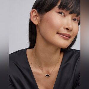 Kendra Scott Elisa Necklace Rhodium Black